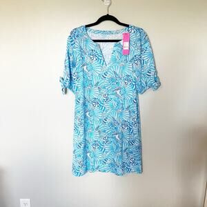 Lilly Pulitzer Easley short sleeve dress almafi‎ blue by the seashore nwt